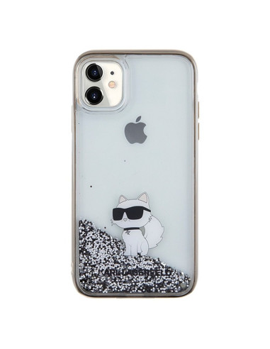 Véritable KARL LAGERFELD Case KLHCN61LKCNSK pour iPhone 11 (Liquid Glitter C / transparent)