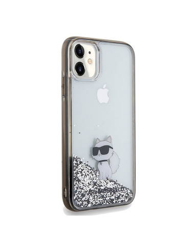 Véritable KARL LAGERFELD Case KLHCN61LKCNSK pour iPhone 11 (Liquid Glitter C / transparent)