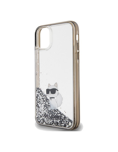 Véritable KARL LAGERFELD Case KLHCN61LKCNSK pour iPhone 11 (Liquid Glitter C / transparent)