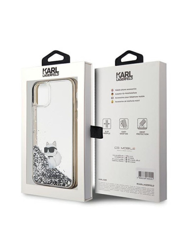 Véritable KARL LAGERFELD Case KLHCN61LKCNSK pour iPhone 11 (Liquid Glitter C / transparent)