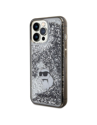 Véritable KARL LAGERFELD Case KLHCP13LLKCNSK pour iPhone 13 Pro (Liquid Glitter C / transparent)