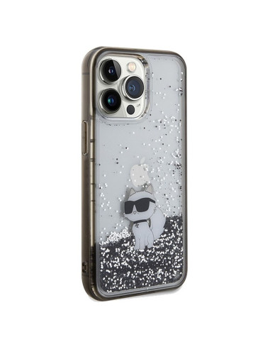 Véritable KARL LAGERFELD Case KLHCP13LLKCNSK pour iPhone 13 Pro (Liquid Glitter C / transparent)