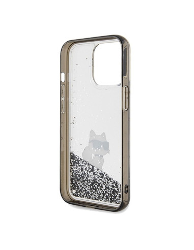 Véritable KARL LAGERFELD Case KLHCP13LLKCNSK pour iPhone 13 Pro (Liquid Glitter C / transparent)
