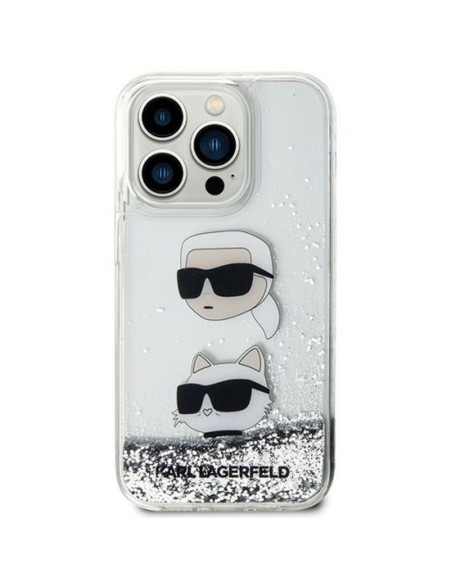 Véritable KARL LAGERFELD Case KLHCN61LDHKCNS pour iPhone 11 (Liquid Glitter KC / white)