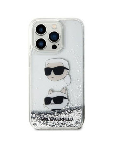 Véritable KARL LAGERFELD Case KLHCP14XLDHKCNS pour iPhone 14 Pro Max (Liquid Glitter KC / white)