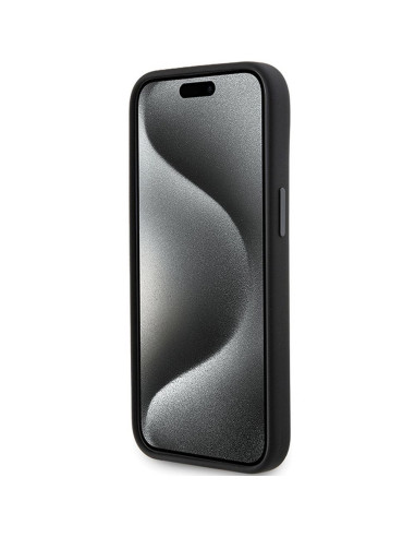 Véritable KARL LAGERFELD Case KLHCP15SSDHKCNK pour iPhone 15 (Silicone KC / noir)