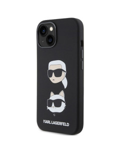 Véritable KARL LAGERFELD Case KLHCP15MSDHKCNK pour iPhone 15 Plus (Silicone KC / noir) 2