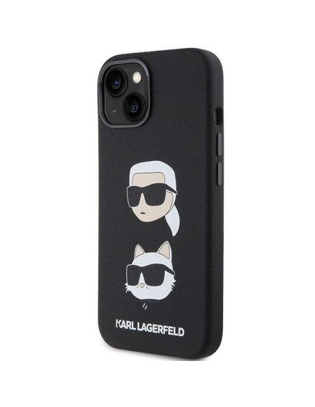 Véritable KARL LAGERFELD Case KLHCP15MSDHKCNK pour iPhone 15 Plus (Silicone KC / noir)