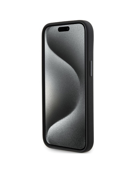 Véritable KARL LAGERFELD Case KLHCP15MSDHKCNK pour iPhone 15 Plus (Silicone KC / noir)