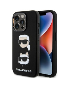Véritable KARL LAGERFELD Case KLHCP15LSDHKCNK pour iPhone 15 Pro (Silicone KC / noir)