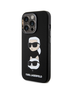 Véritable KARL LAGERFELD Case KLHCP15LSDHKCNK pour iPhone 15 Pro (Silicone KC / noir) 2