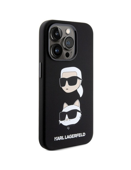Véritable KARL LAGERFELD Case KLHCP15LSDHKCNK pour iPhone 15 Pro (Silicone KC / noir)