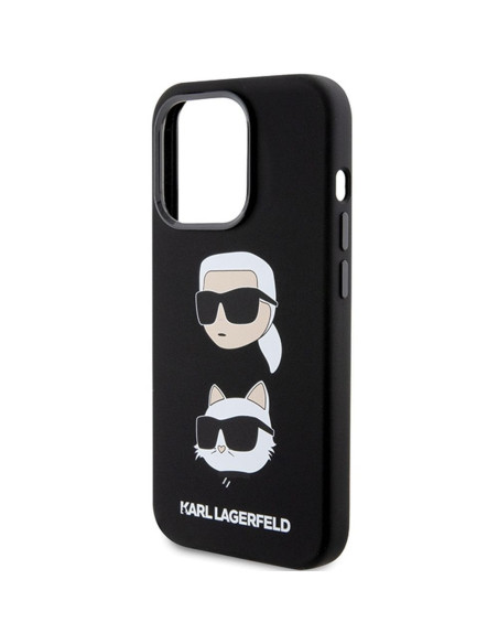 Véritable KARL LAGERFELD Case KLHCP15LSDHKCNK pour iPhone 15 Pro (Silicone KC / noir)