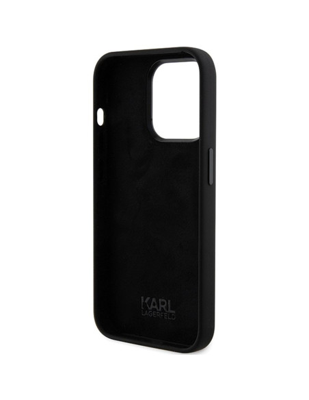 Véritable KARL LAGERFELD Case KLHCP15LSDHKCNK pour iPhone 15 Pro (Silicone KC / noir)
