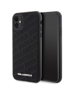 Véritable KARL LAGERFELD Case KLHCN61PQKPMK pour iPhone 11 (motif K matelassé / noir)