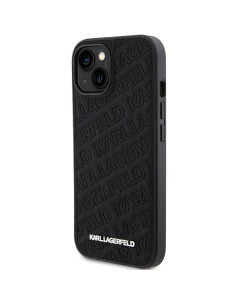 Véritable KARL LAGERFELD Case KLHCP15MPQKPMK pour iPhone 15 Plus (motif matelassé / noir) 2
