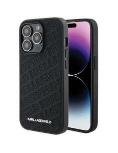 Véritable KARL LAGERFELD Case KLHCP15XPQKPMK pour iPhone 15 Pro Max (motif matelassé / noir)