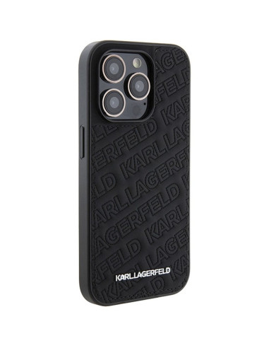 Véritable KARL LAGERFELD Case KLHCP15XPQKPMK pour iPhone 15 Pro Max (motif matelassé / noir)