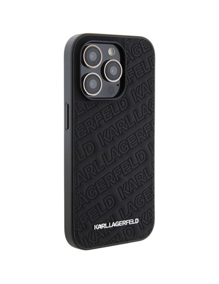 Véritable KARL LAGERFELD Case KLHCP15XPQKPMK pour iPhone 15 Pro Max (motif matelassé / noir)