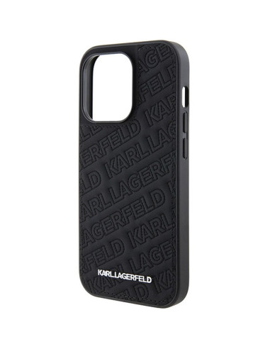 Véritable KARL LAGERFELD Case KLHCP15XPQKPMK pour iPhone 15 Pro Max (motif matelassé / noir)