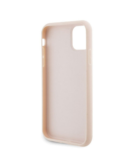 Véritable KARL LAGERFELD Case KLHCN61PQKPMP pour iPhone 11 (motif K matelassé / rose)
