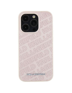 Véritable KARL LAGERFELD Case KLHCP15SPQKPMP pour iPhone 15 (motif matelassé / rose)