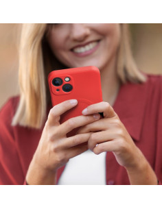 Coque SILICONE MAG COVER compatible avec MagSafe pour SAMSUNG A16 rouge 2