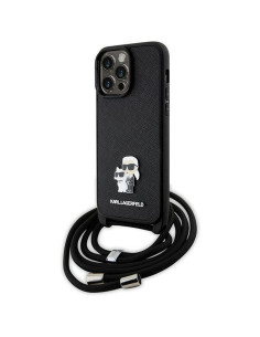 KARL LAGERFELD case for IPHONE 14 Pro Max KLHCP14XSAKCPSK (Saffiano KC Metal PIN Crossbody) black