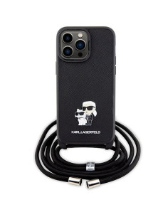 KARL LAGERFELD case for IPHONE 14 Pro Max KLHCP14XSAKCPSK (Saffiano KC Metal PIN Crossbody) black 2