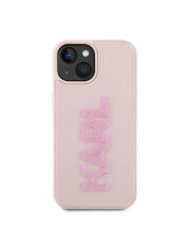 Véritable KARL LAGERFELD Case KLHCP15S3DMBKCP pour iPhone 15 (3D Logo Glitter / pink)