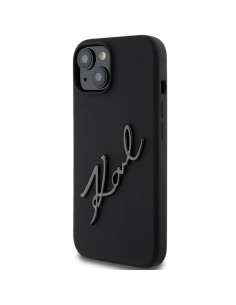 Véritable KARL LAGERFELD Case KLHCP15SSKSBMCK pour iPhone 15 (Silicone Karl Script Logo / Black) 2