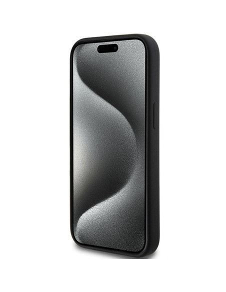 Véritable KARL LAGERFELD Case KLHCP15SSKSBMCK pour iPhone 15 (Silicone Karl Script Logo / Black)