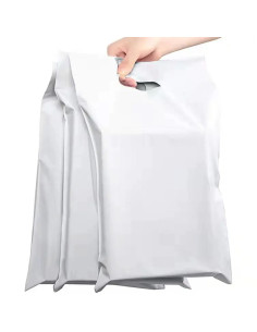 Paquets de courrier avec poignée 350 x 460 mm + poignée de 70 mm RC090 50 pcs blanc