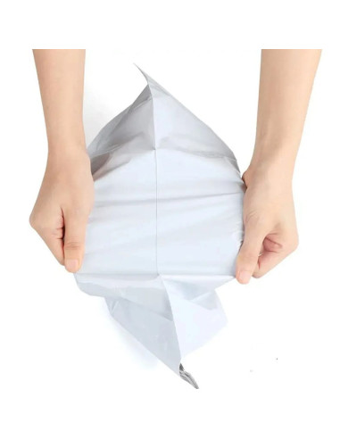 Paquets de courrier avec poignée 350 x 460 mm + poignée de 70 mm RC090 50 pcs blanc