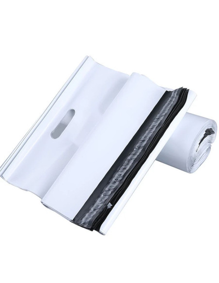Paquets de courrier avec poignée 350 x 460 mm + poignée de 70 mm RC090 50 pcs blanc