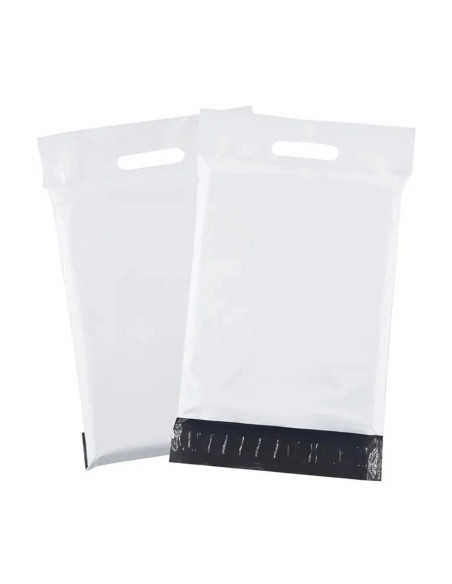 Paquets de courrier avec poignée 400 x 500 mm + poignée 70 mm RC091 50 pcs blanc