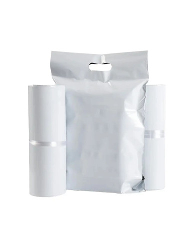 Paquets de courrier avec poignée 400 x 500 mm + poignée 70 mm RC091 50 pcs blanc