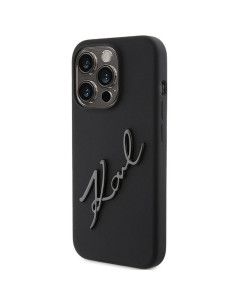 Véritable KARL LAGERFELD Case KLHCP15LSKSBMCK pour iPhone 15 Pro (Silicone Karl Script Logo / Black) 2
