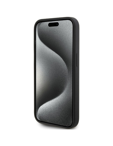 Véritable KARL LAGERFELD Case KLHCP15LSKSBMCK pour iPhone 15 Pro (Silicone Karl Script Logo / Black)