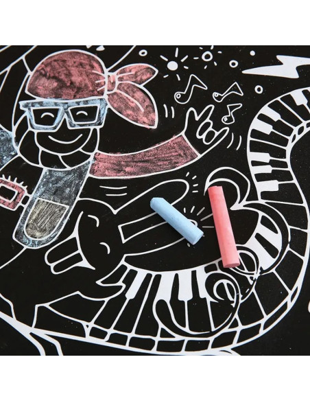 Tableau mural réglable auto-adhésif pour enfants 45 x 200 cm + craie RC-K-340 noir