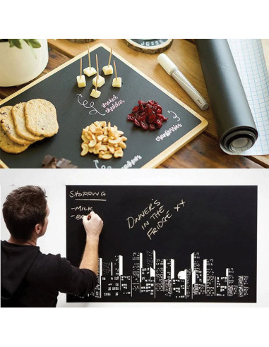 Tableau mural réglable auto-adhésif pour enfants 45 x 200 cm + craie RC-K-340 noir