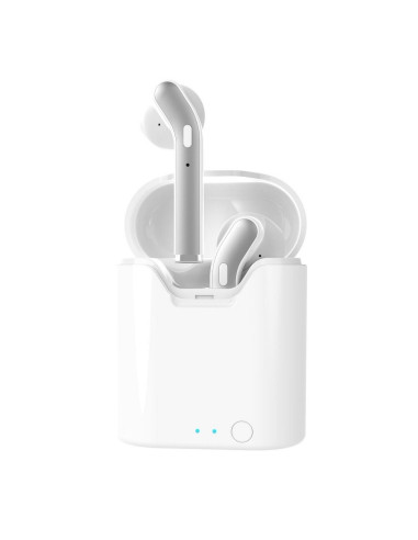 Ecouteurs Bluetooth Stereo TWS ART AP-TW-B1 + station d"accuei micro blanc/argent