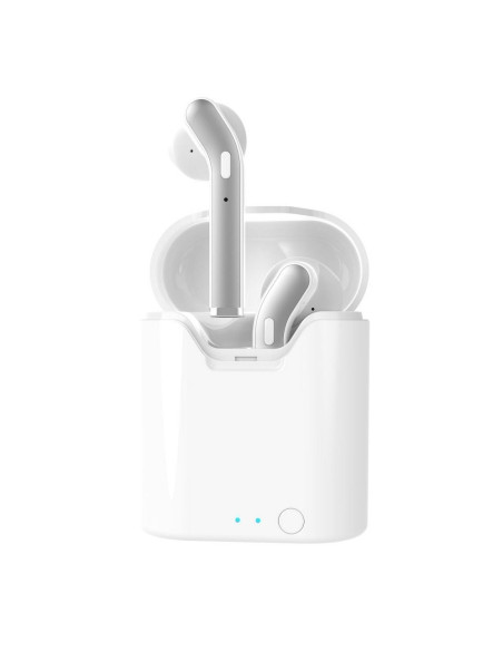 Ecouteurs Bluetooth Stereo TWS ART AP-TW-B1 + station d"accuei micro blanc/argent