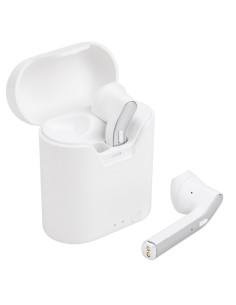 Ecouteurs Bluetooth Stereo TWS ART AP-TW-B1 + station d"accuei micro blanc/argent 2