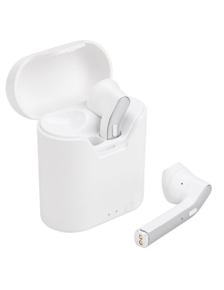 Ecouteurs Bluetooth Stereo TWS ART AP-TW-B1 + station d"accuei micro blanc/argent