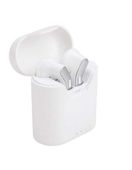 Ecouteurs Bluetooth Stereo TWS ART AP-TW-B1 + station d"accuei micro blanc/argent