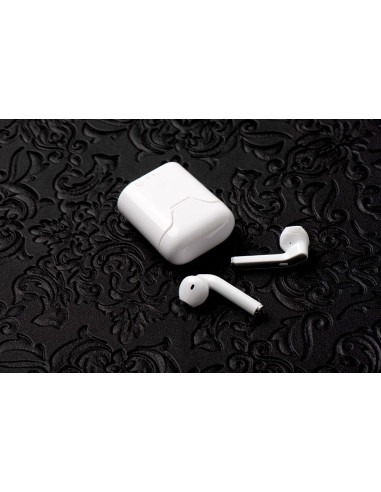 Ecouteurs Bluetooth Stereo TWS ART AP-TW-B1 + station d"accuei micro blanc/argent