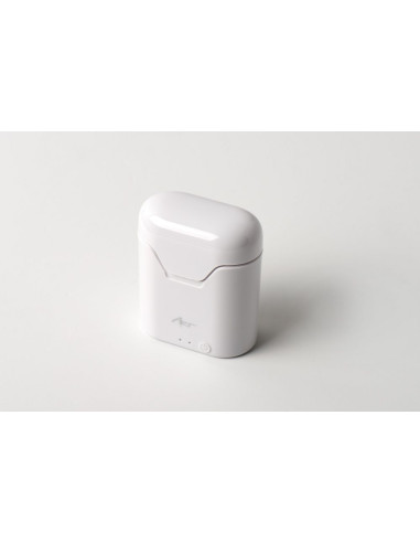 Ecouteurs Bluetooth Stereo TWS ART AP-TW-B1 + station d"accuei micro blanc/argent