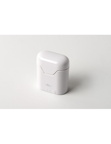 Ecouteurs Bluetooth Stereo TWS ART AP-TW-B1 + station d"accuei micro blanc/argent