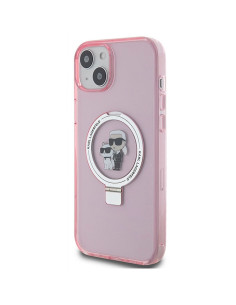 Véritable KARL LAGERFELD Case KLHMP15MHMRSKCP pour iPhone 15 Plus (Compatible avec Magsafe / Ringstand KC / rose) 2